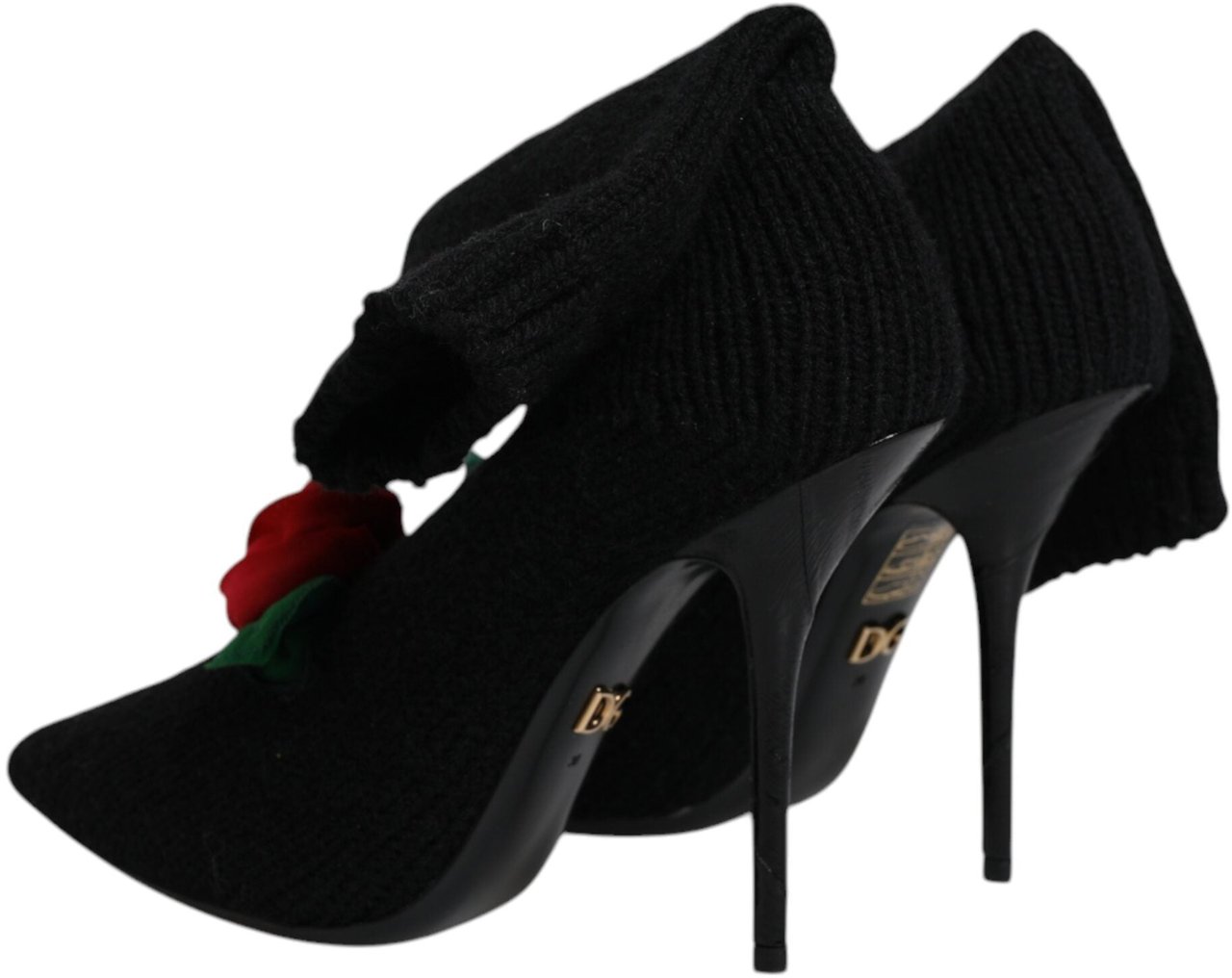 Dolce & Gabbana Black Stiletto Heels Mid Calf Boots Shoes Zwart