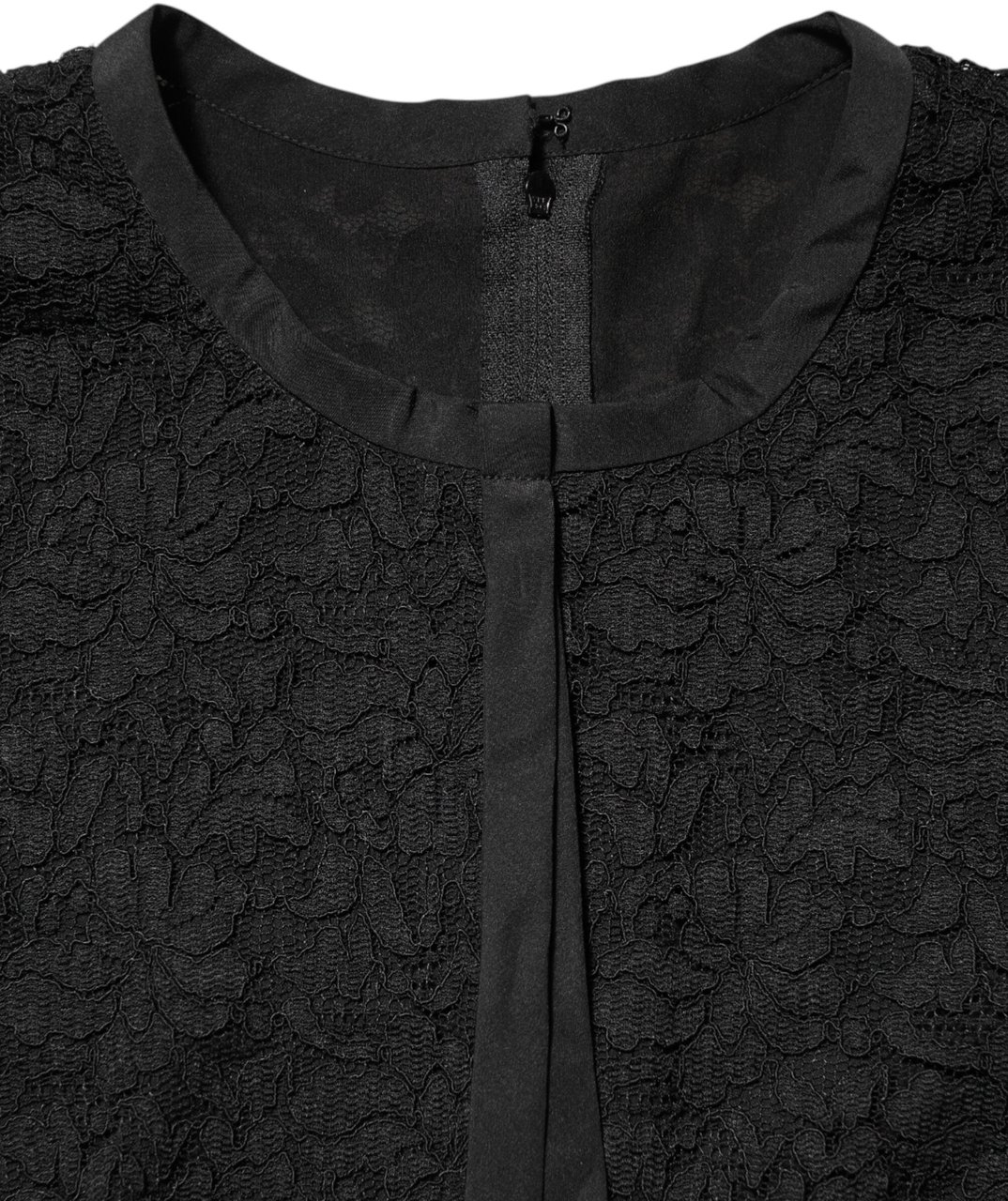 Dolce & Gabbana Black Nylon Lace Long Sleeve Blouse Top Zwart