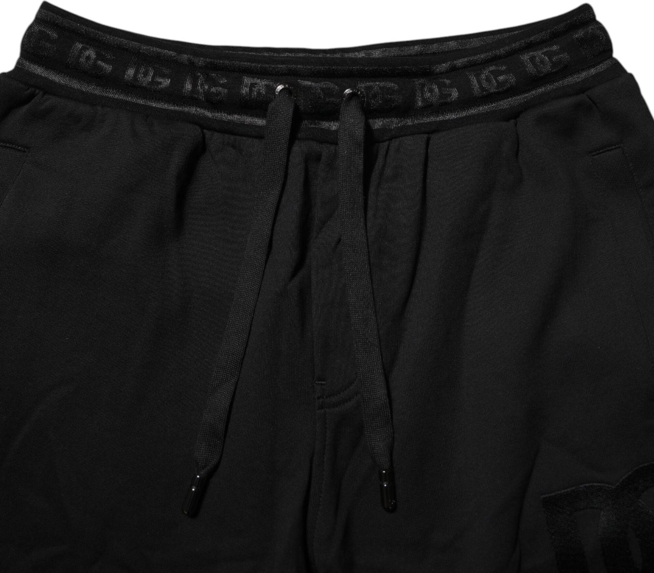 Dolce & Gabbana Black Cotton Drawstring Jogger Pants Zwart