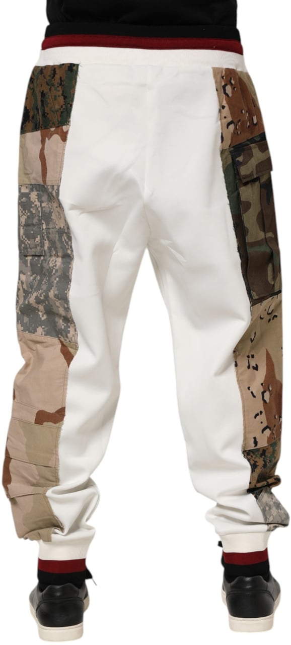 Dolce & Gabbana White Patchwork Jogger Pants Wit