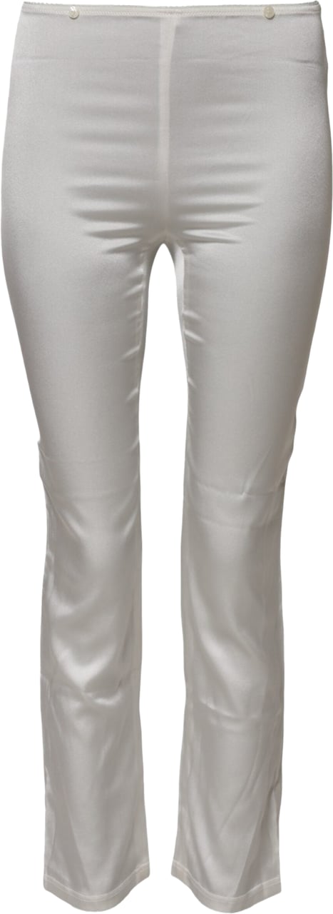 Dolce & Gabbana Ivory Silk Tapered High Waist Pants Wit