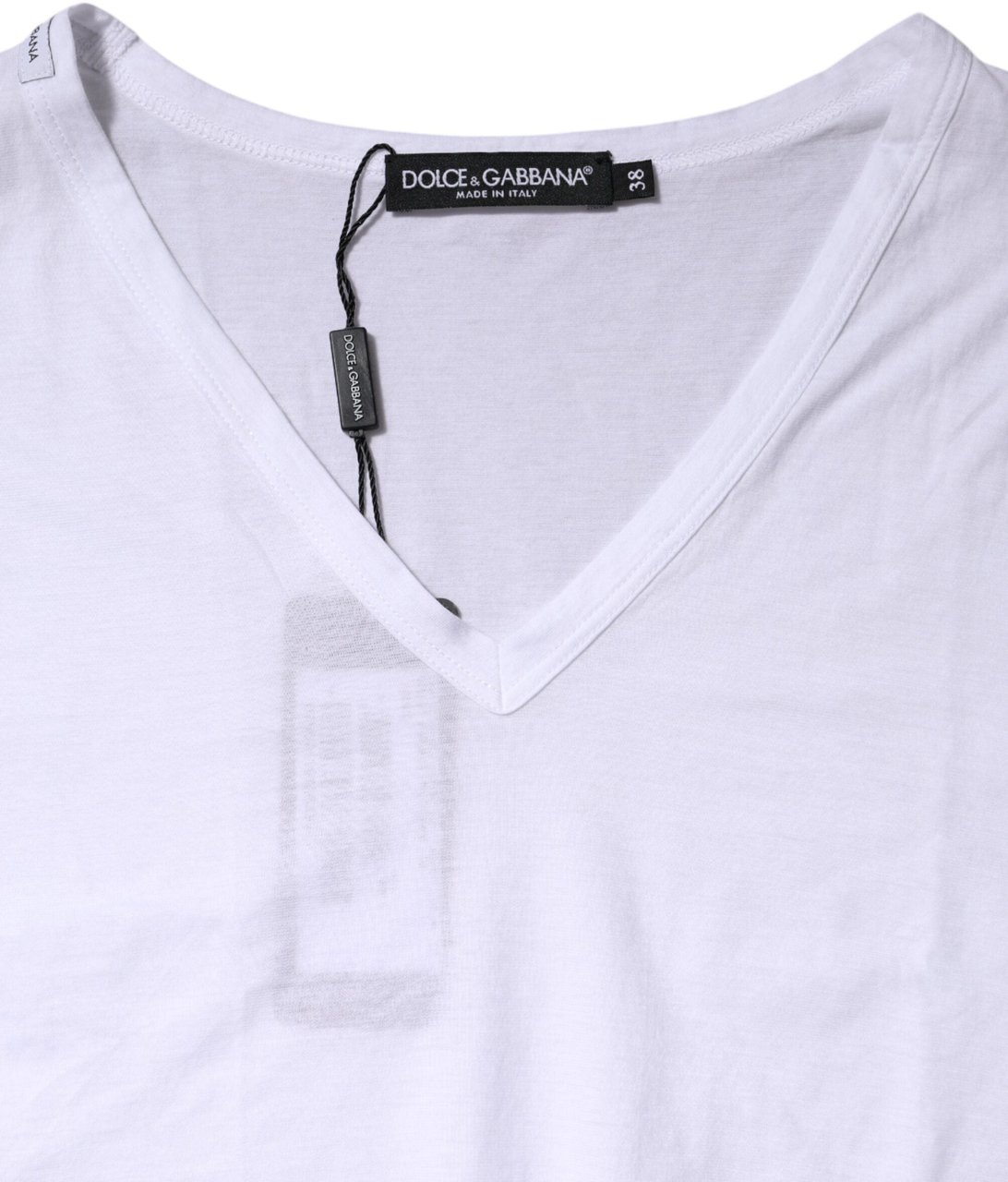 Dolce & Gabbana White Cotton Short Sleeves V-Neck Top T-shirt Wit