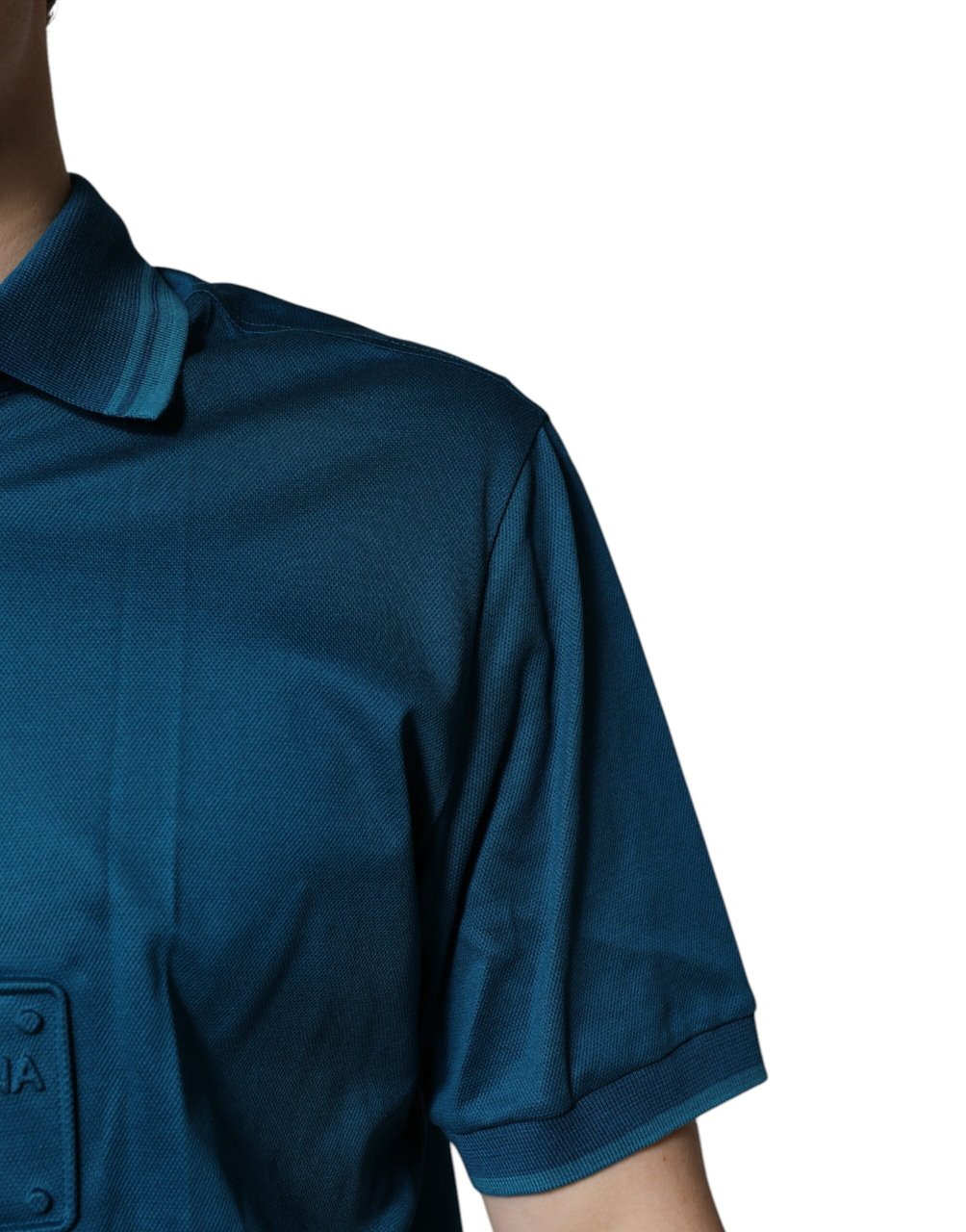 Dolce & Gabbana Blue Logo Cotton Men Polo Shirt T-shirt Wit