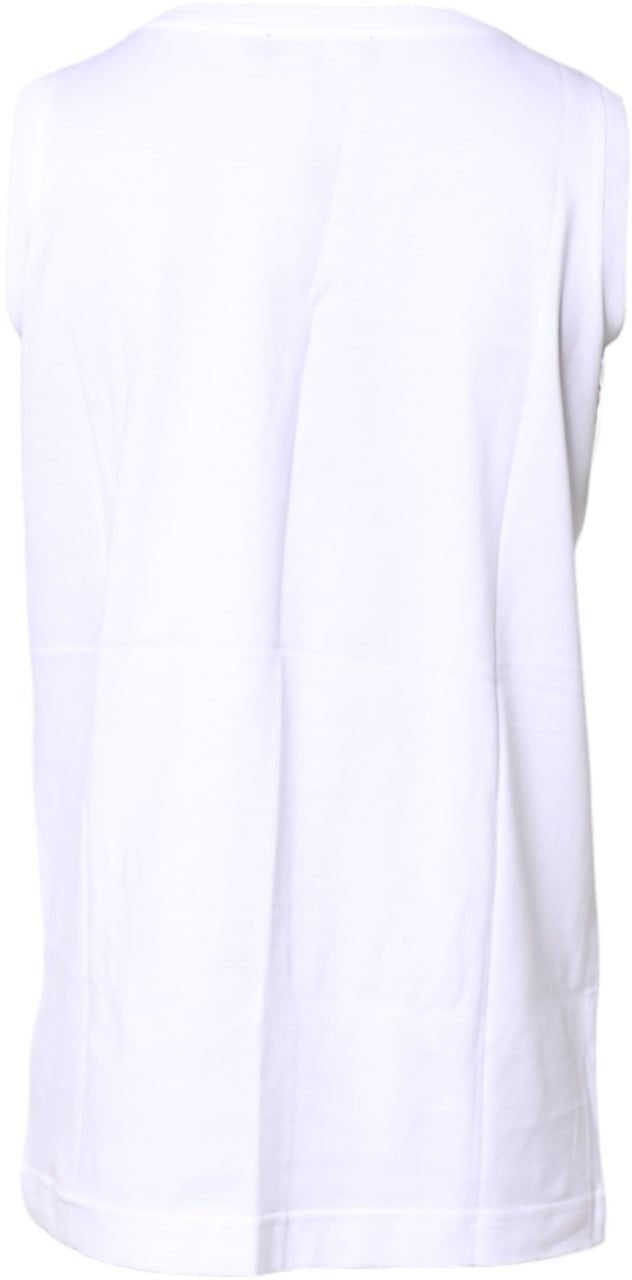 Dolce & Gabbana White Cotton Sleeveless Crew Neck T-shirt Wit