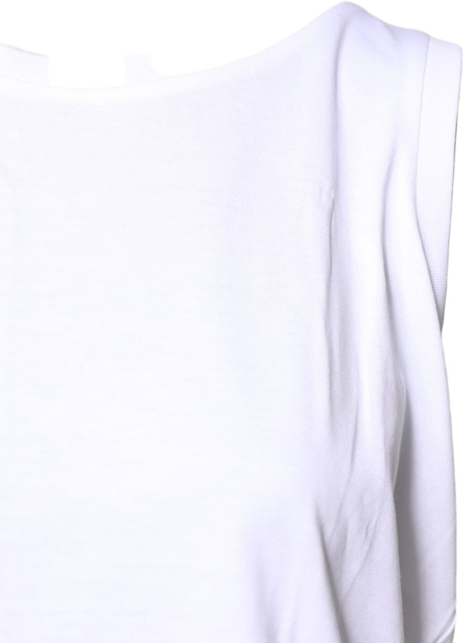 Dolce & Gabbana White Cotton Sleeveless Crew Neck T-shirt Wit