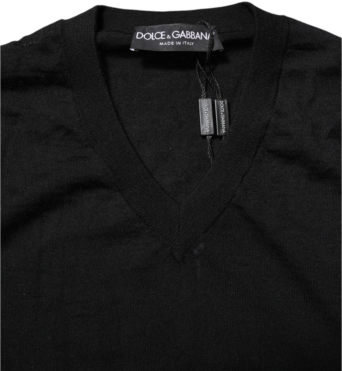 Dolce & Gabbana Dark Gray Embroidered Logo Pullover Sweater Grijs