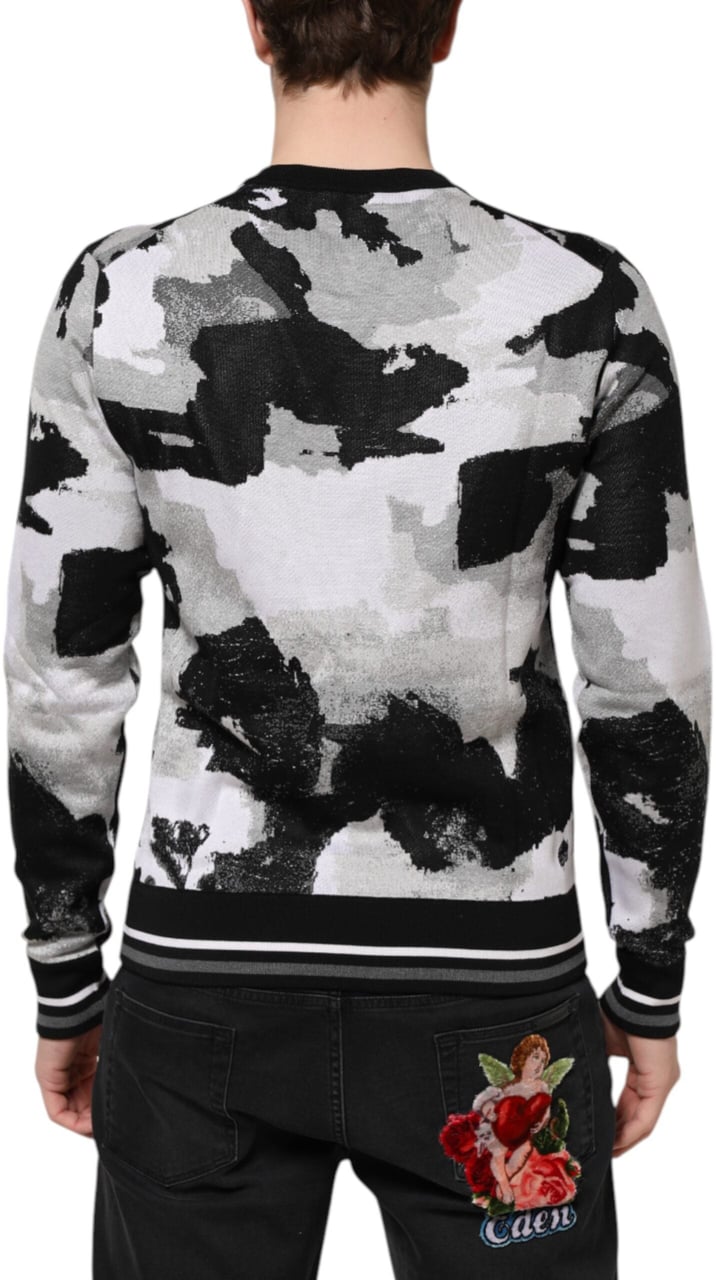 Dolce & Gabbana Multicolor Silk Camouflage Pullover Sweater Divers