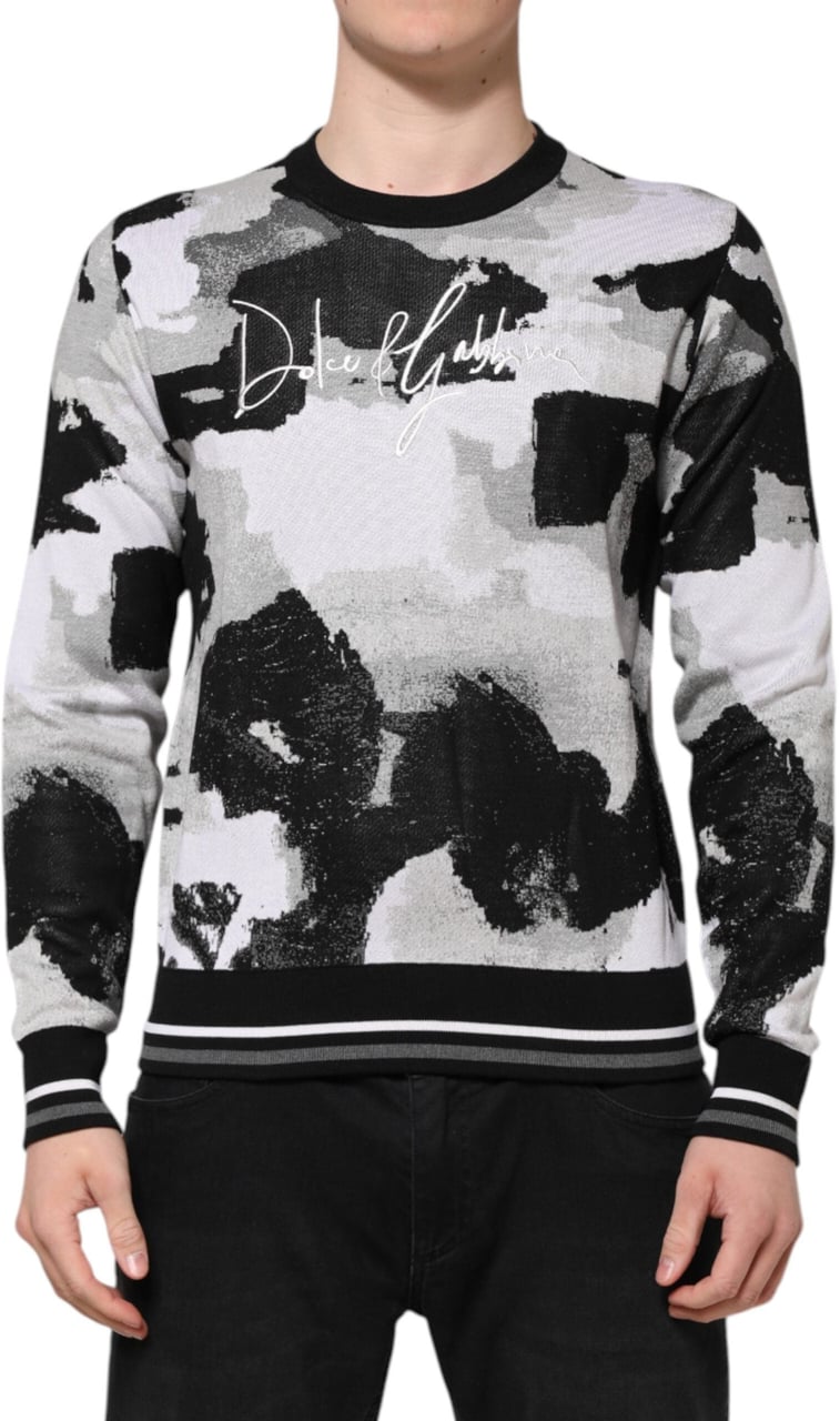 Dolce & Gabbana Multicolor Silk Camouflage Pullover Sweater Divers