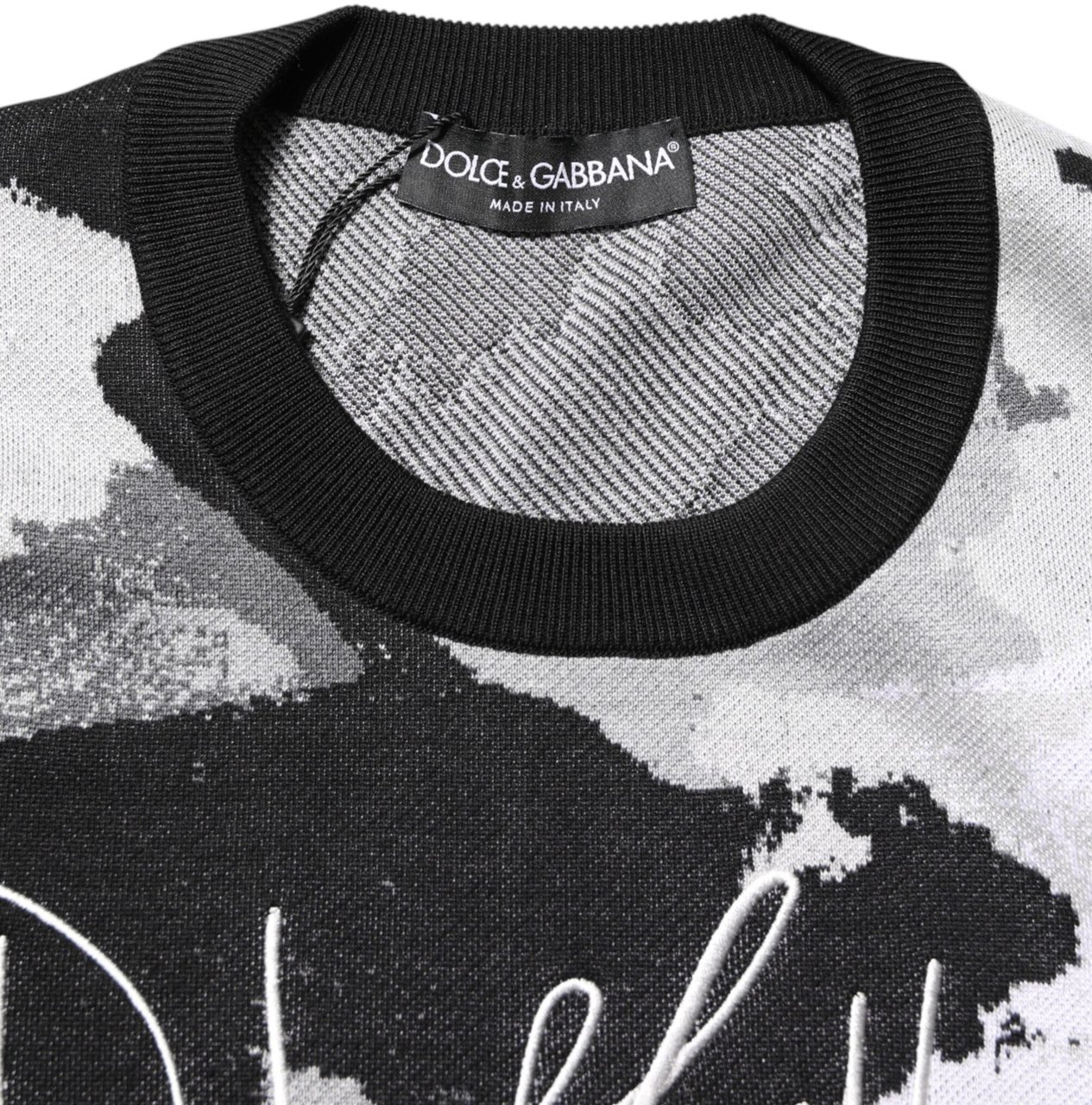 Dolce & Gabbana Multicolor Silk Camouflage Pullover Sweater Divers