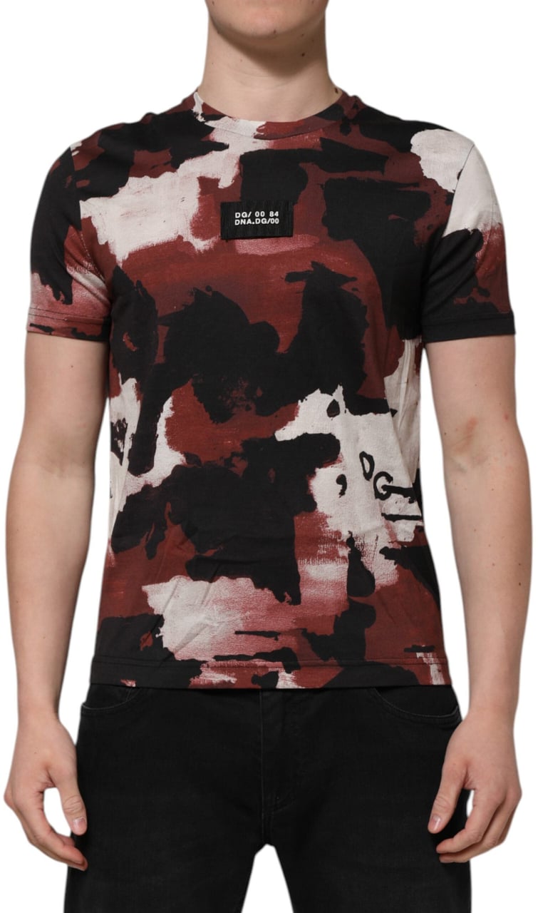 Dolce & Gabbana Multicolor Camouflage Men Crew Neck T-shirt Divers