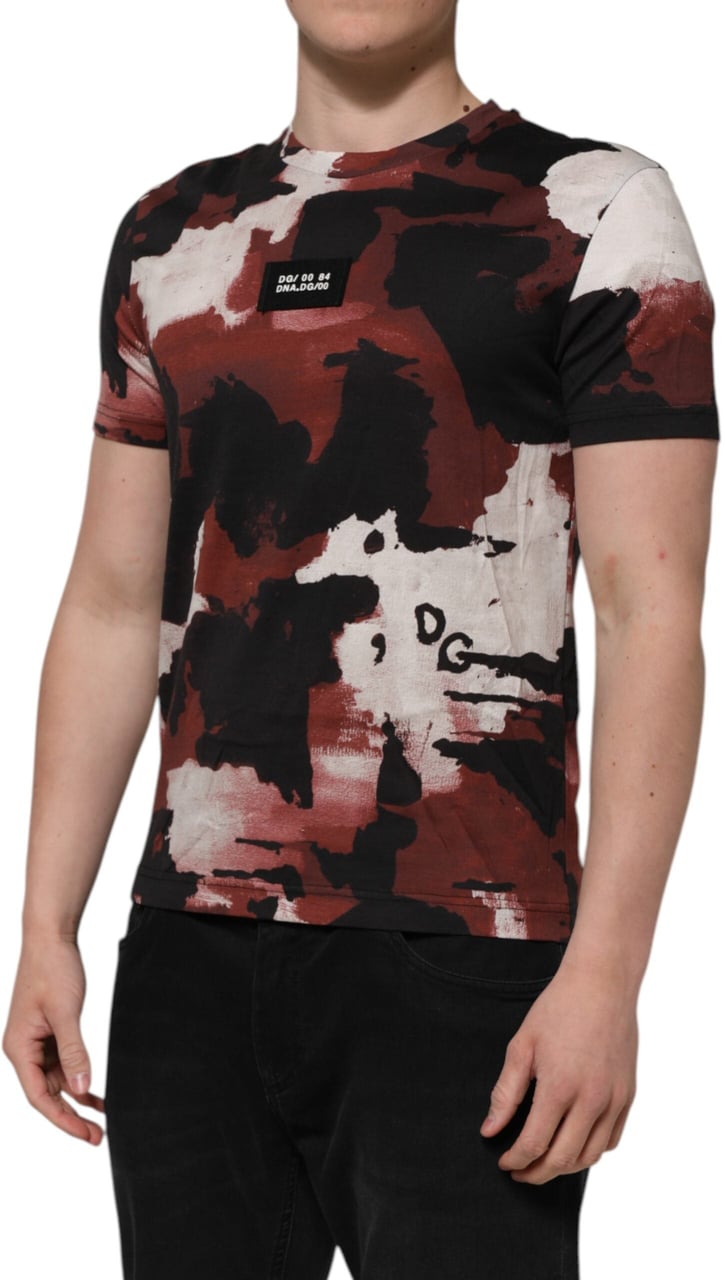 Dolce & Gabbana Multicolor Camouflage Men Crew Neck T-shirt Divers