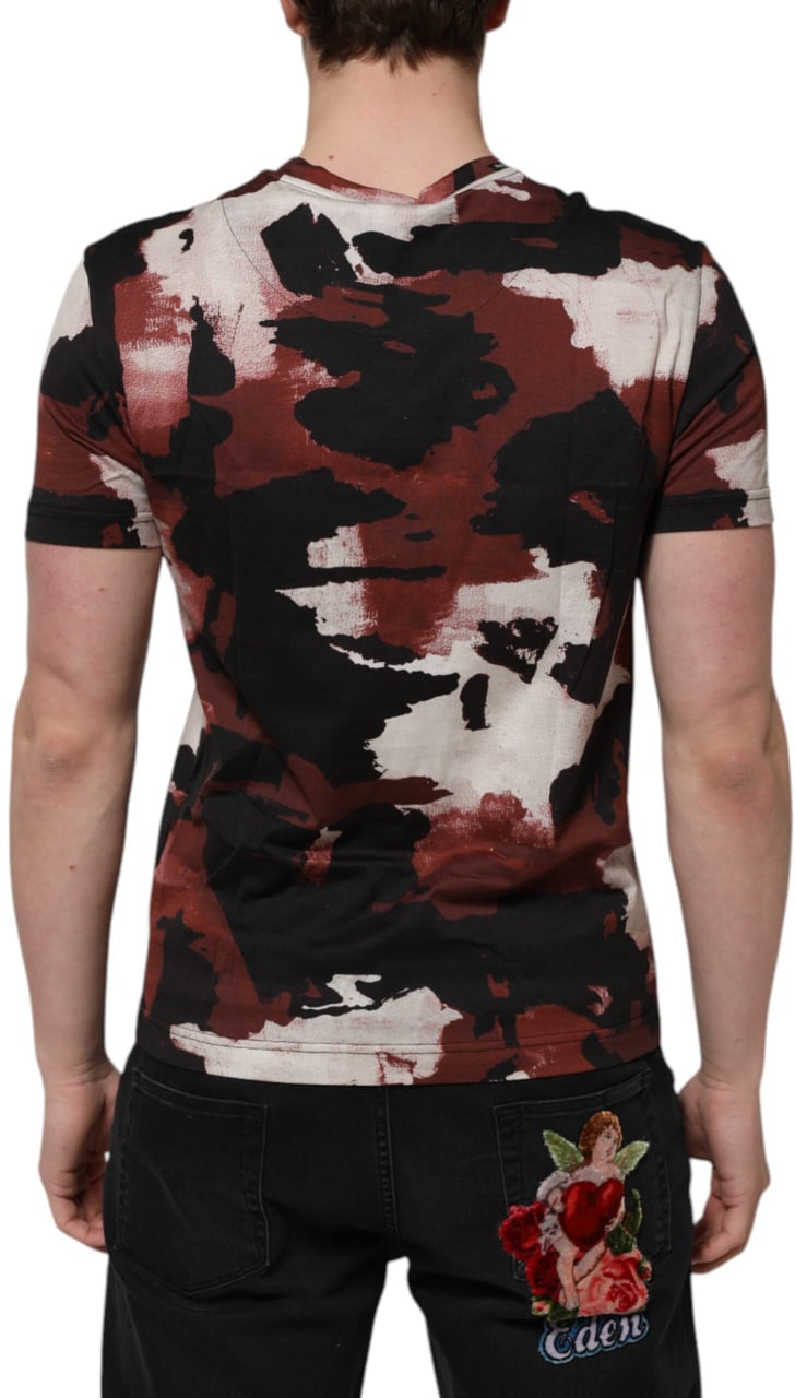 Dolce & Gabbana Multicolor Camouflage Men Crew Neck T-shirt Divers