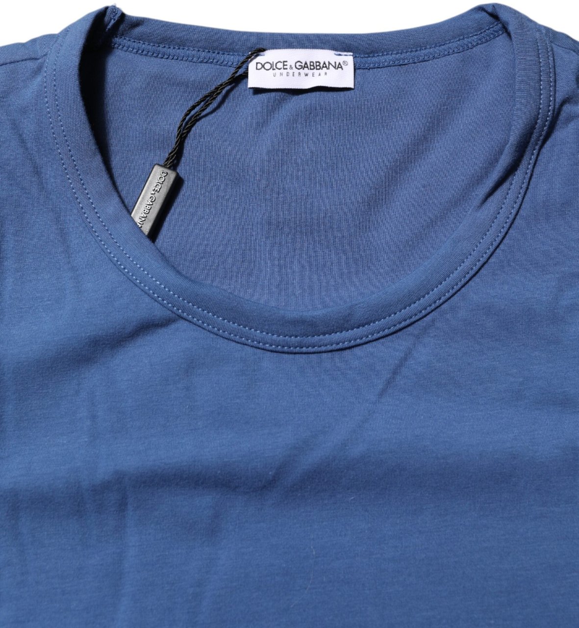 Dolce & Gabbana Blue Cotton Men Round Neck Underwear T-shirt Blauw