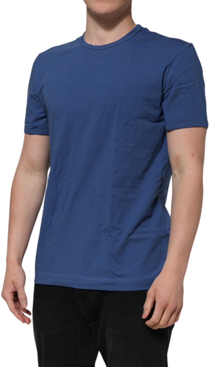 Dolce & Gabbana Blue Cotton Men Round Neck Underwear T-shirt Blauw