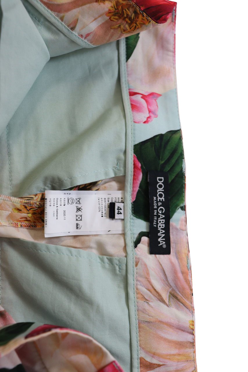 Dolce & Gabbana Multicolor Flora Printed High Waist Cropped Trouser Pants Divers