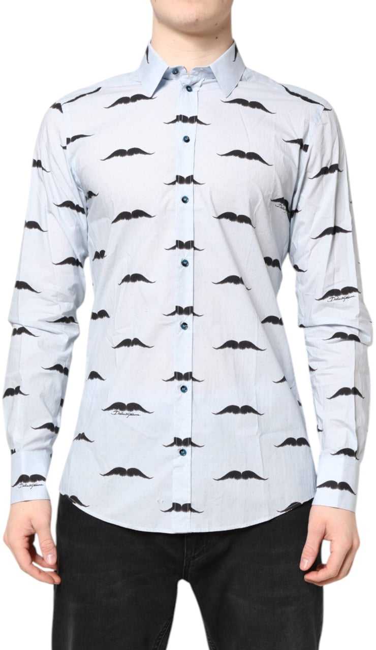 Dolce & Gabbana Light Blue Cotton MARTINI Formal Dress Shirt Lichtblauw