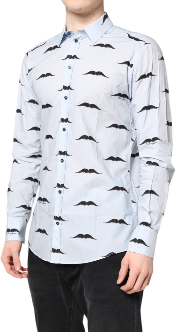Dolce & Gabbana Light Blue Cotton MARTINI Formal Dress Shirt Lichtblauw