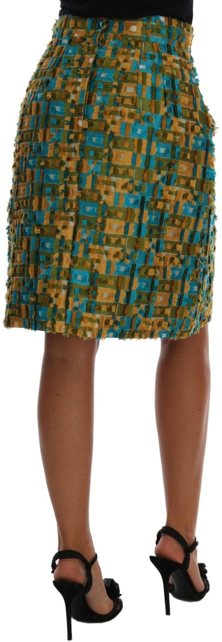 Dolce & Gabbana Multicolor Jacquard Straight Pencil Skirt Divers