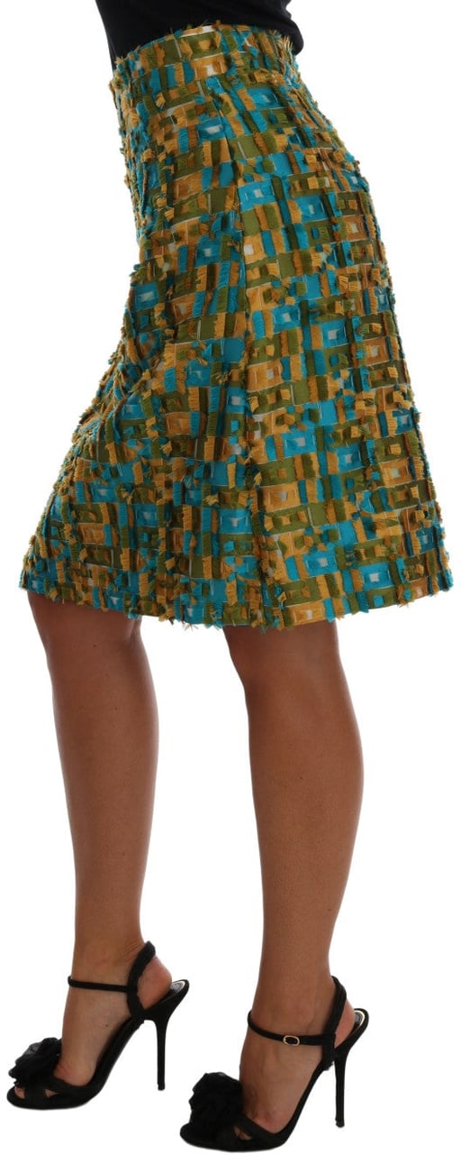 Dolce & Gabbana Multicolor Jacquard Straight Pencil Skirt Divers