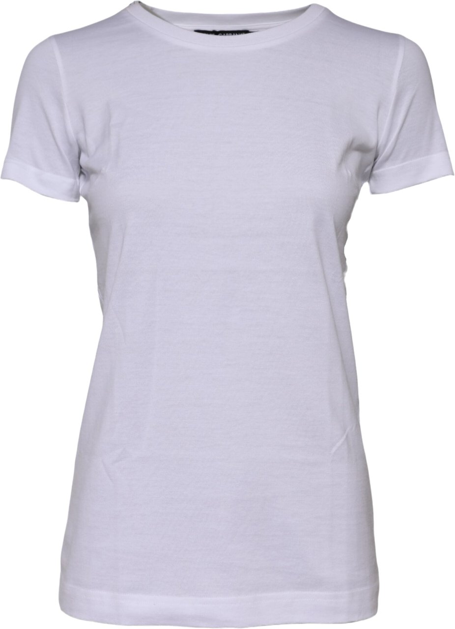 Dolce & Gabbana White Cotton Crew Neck Short Sleeves T-shirt Wit