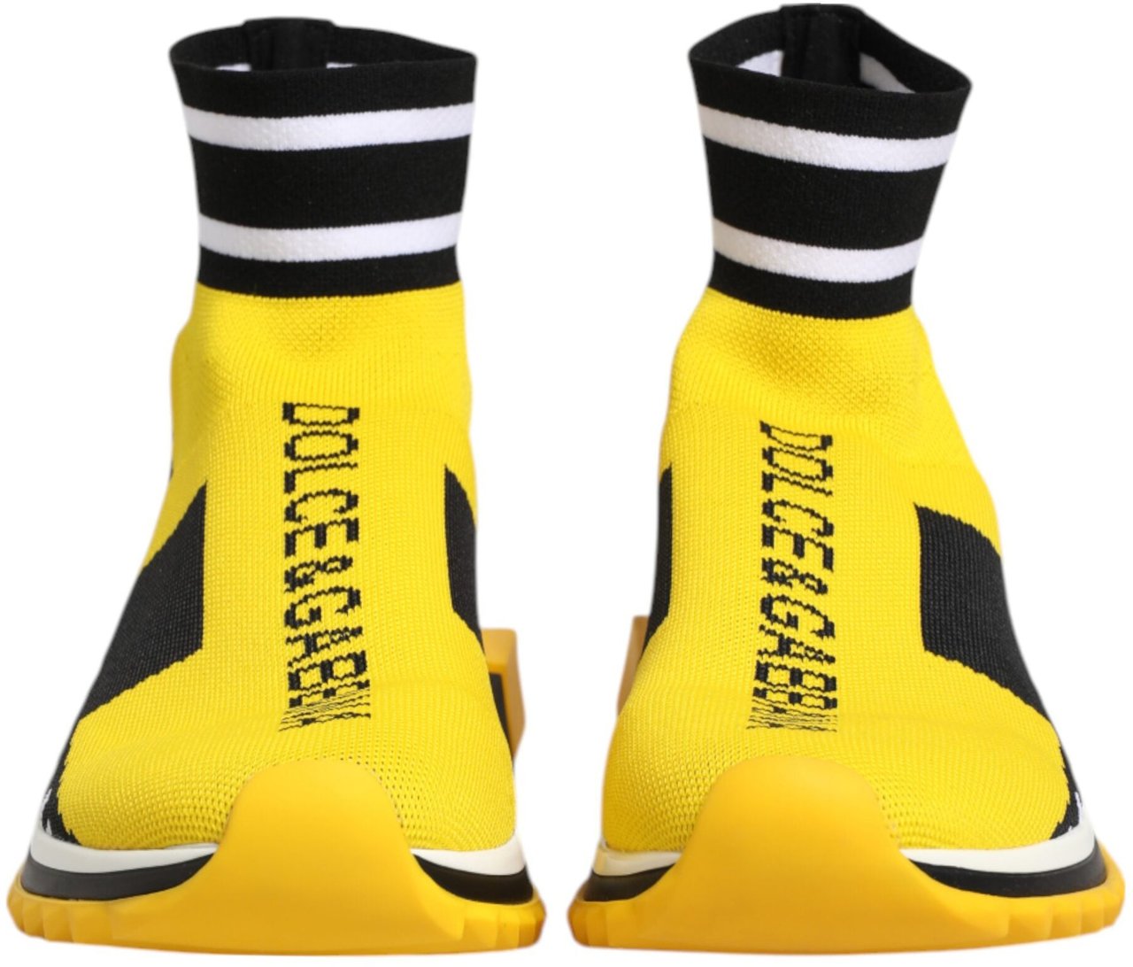 Dolce & Gabbana Yellow Black Sorrento Socks Sneakers Shoes Zwart