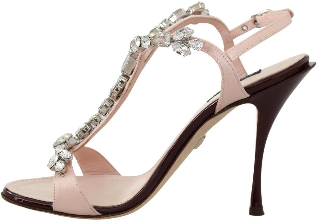 Dolce & Gabbana Pink Crystals Heels Keira Sandals Roze