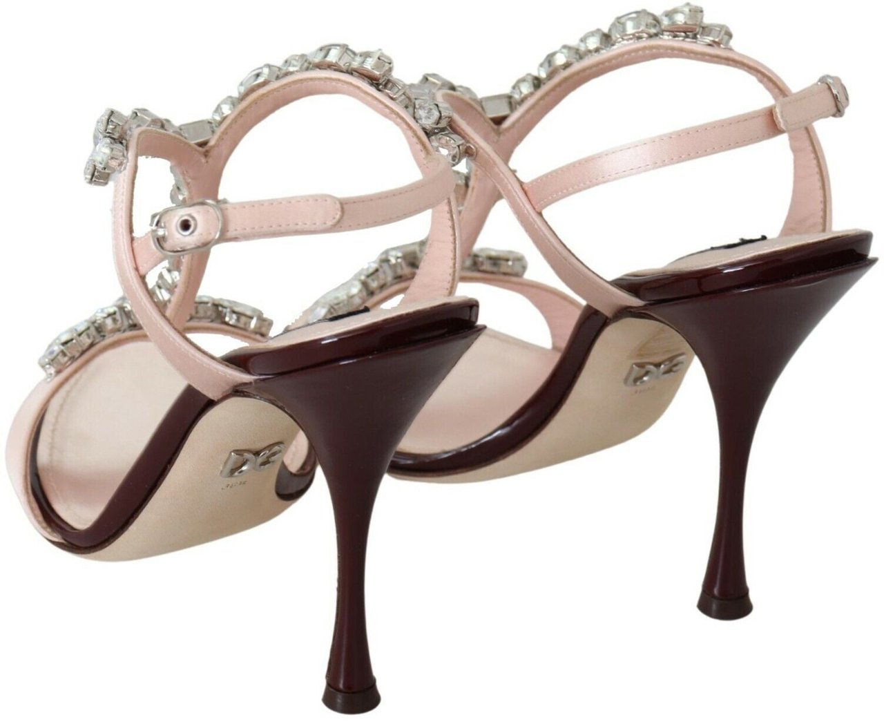Dolce & Gabbana Pink Crystals Heels Keira Sandals Roze
