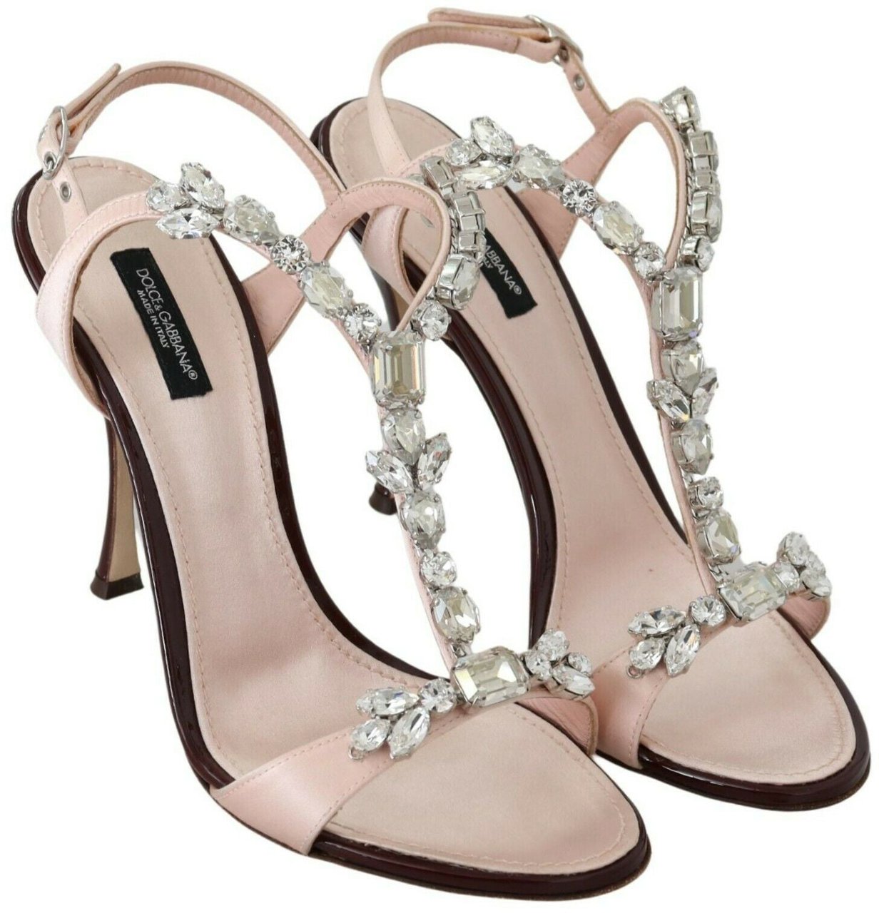 Dolce & Gabbana Pink Crystals Heels Keira Sandals Roze