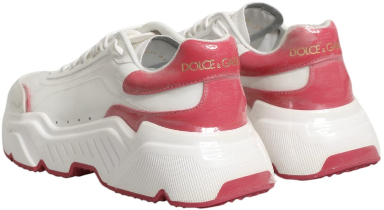 Dolce & Gabbana White Pink Daymaster Low Top Sneakers Shoes Wit