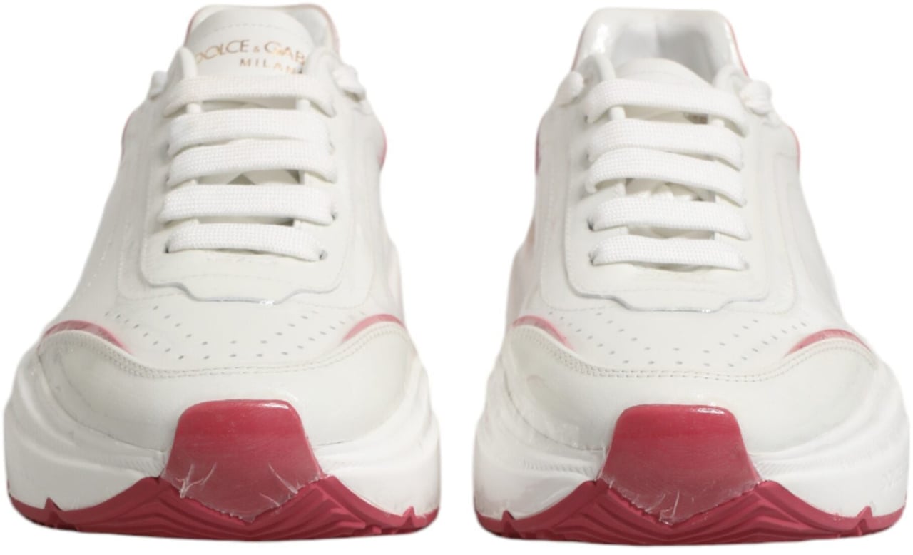 Dolce & Gabbana White Pink Daymaster Low Top Sneakers Shoes Wit