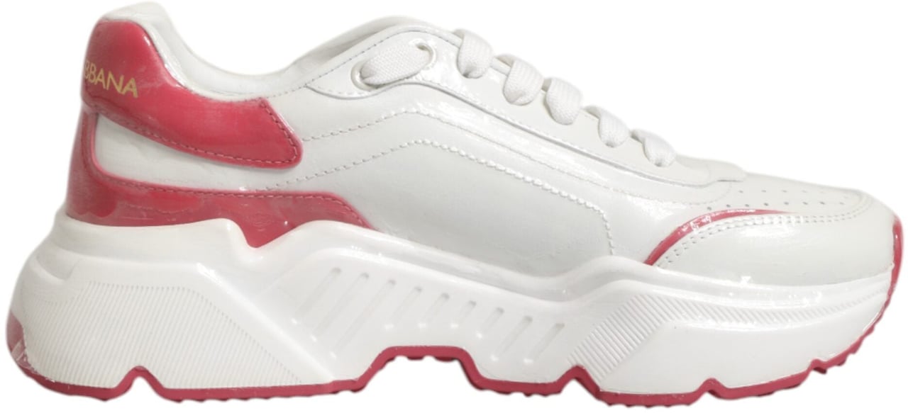 Dolce & Gabbana White Pink Daymaster Low Top Sneakers Shoes Wit