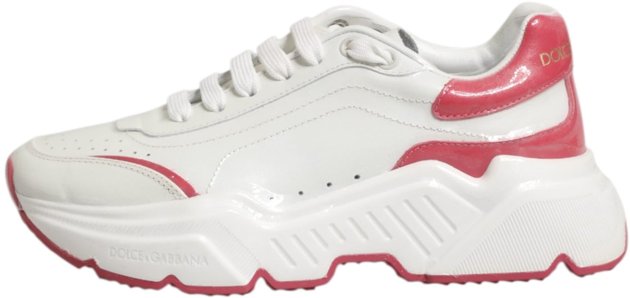 Dolce & Gabbana White Pink Daymaster Low Top Sneakers Shoes Wit