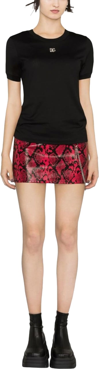 Dolce & Gabbana Black Fitted Cotton T-Shirt Zwart