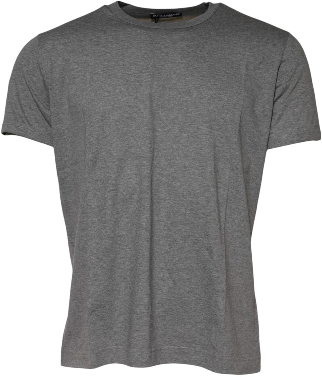 Dolce & Gabbana Gray Cotton Crew Neck Short Sleeves T-shirt Grijs