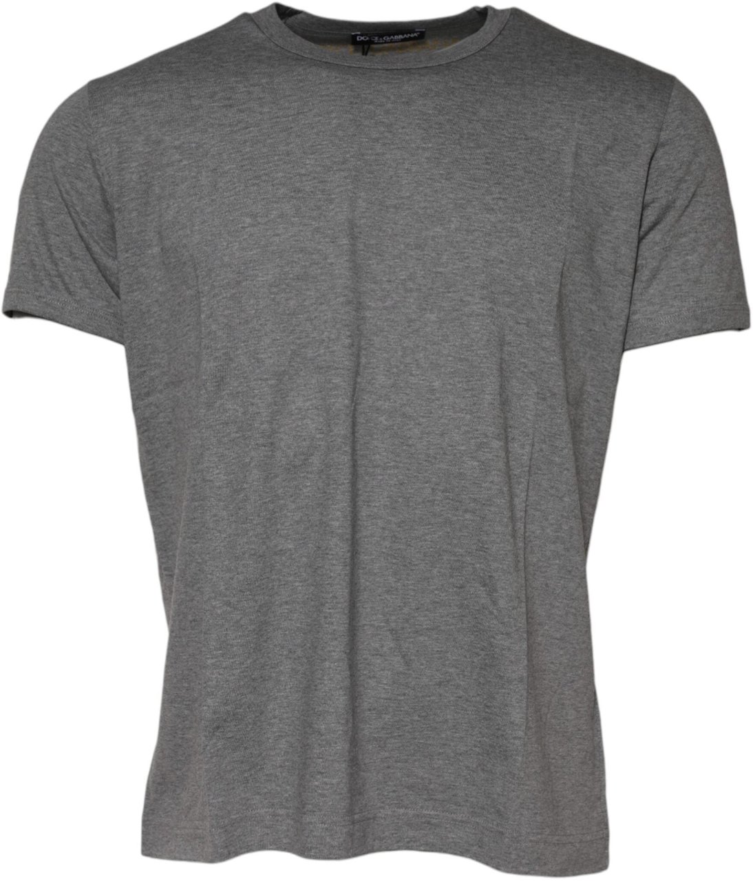 Dolce & Gabbana Gray Cotton Crew Neck Short Sleeves T-shirt Grijs