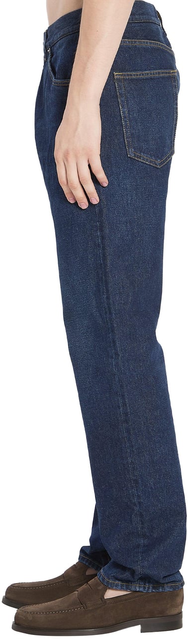 Dolce & Gabbana Denim straight jeans with plaque Blauw