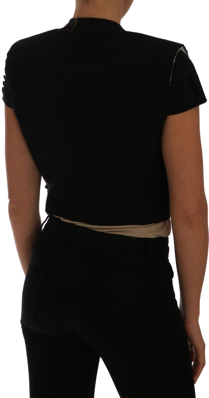 Dolce & Gabbana Black Short Croped Blazer Jacket Zwart
