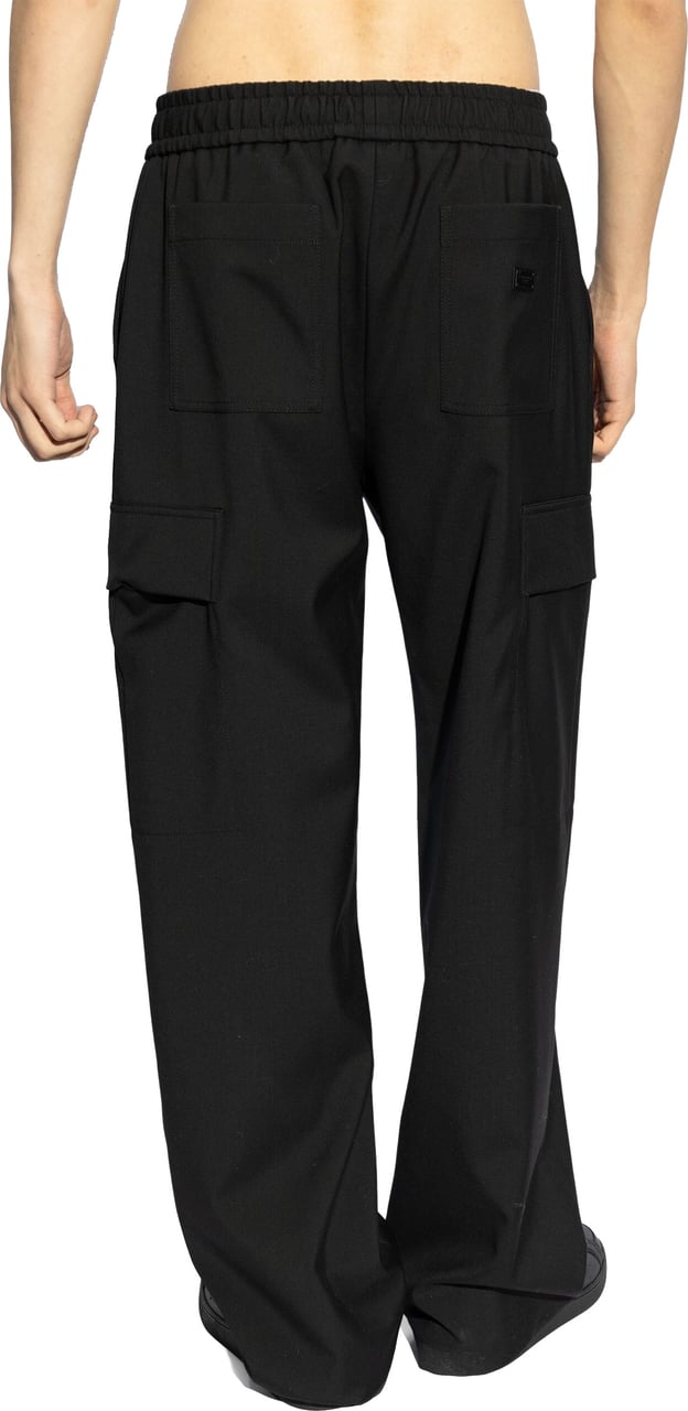 Dolce & Gabbana Regular Fit Black Virgin Wool Trousers Zwart