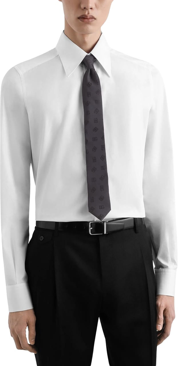 Dolce & Gabbana Slim Black DG Jacquard Silk Tie Rood