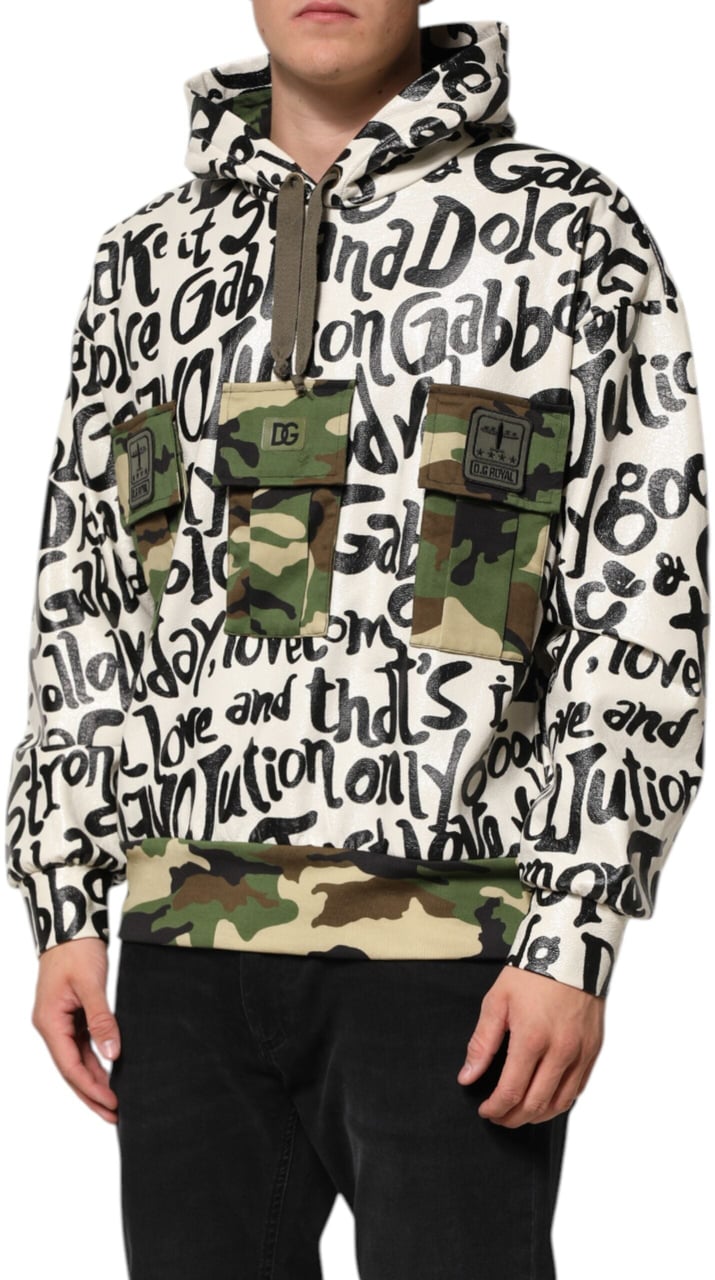 Dolce & Gabbana Multicolor Hooded DGMania Sweatshirt Sweater Divers