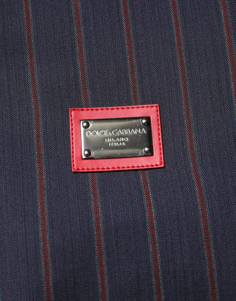 Dolce & Gabbana Blue Red Striped Logo Plaque Full Zip Jacket Divers