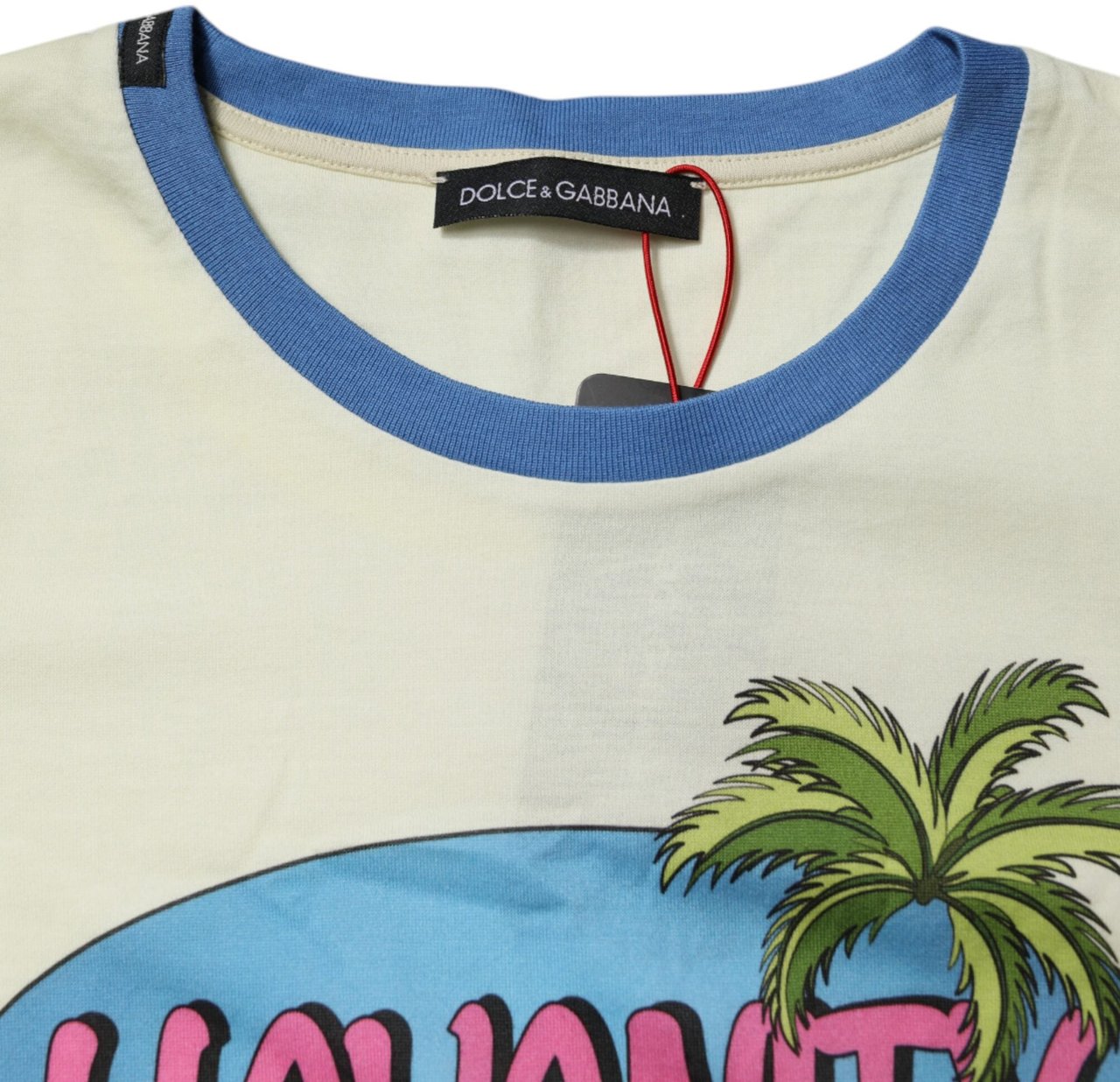 Dolce & Gabbana Light Yellow Cotton Short Sleeve T-shirt Divers