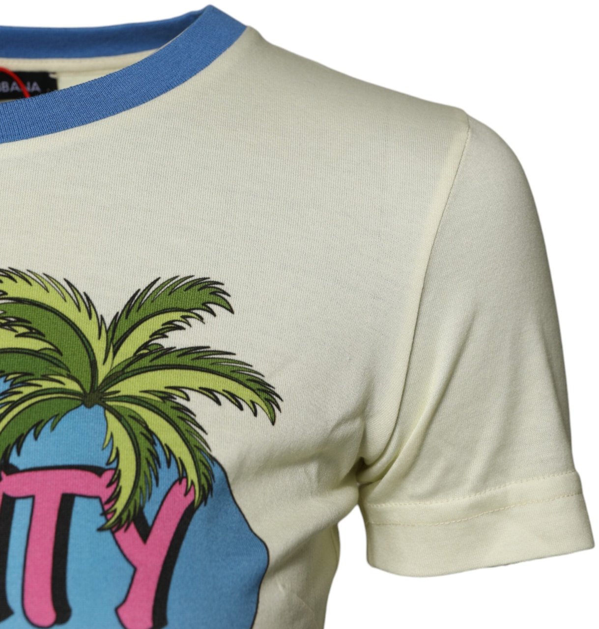 Dolce & Gabbana Light Yellow Cotton Short Sleeve T-shirt Divers