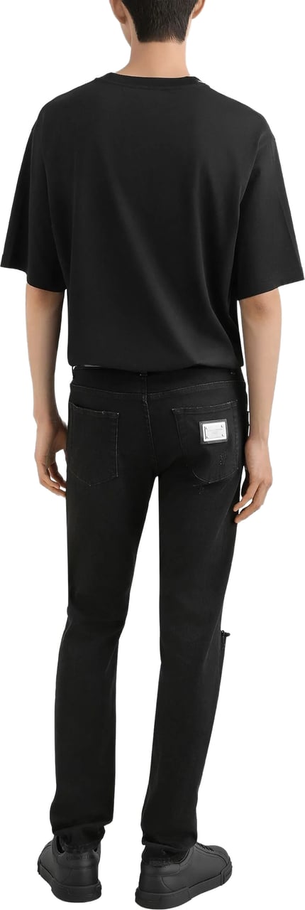 Dolce & Gabbana Black Classic Crew Neck Logo T-Shirt Zwart