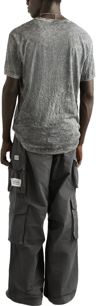 Dolce & Gabbana Washed Textured Cotton Layered Graphic T-Shirt Grijs