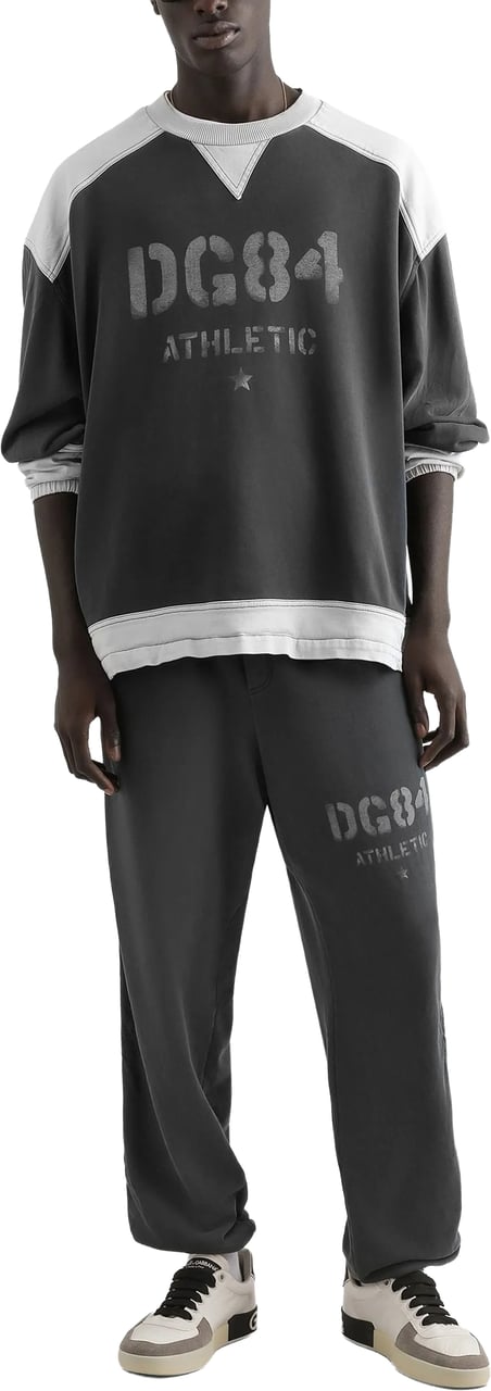 Dolce & Gabbana Black Relaxed-Fit Contrast Stripe Track Pants Zwart