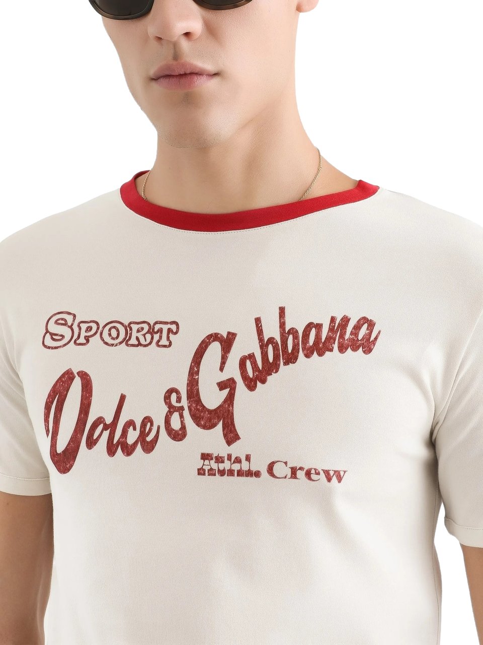 Dolce & Gabbana White Crew Neck Cotton Graphic T-Shirt Wit