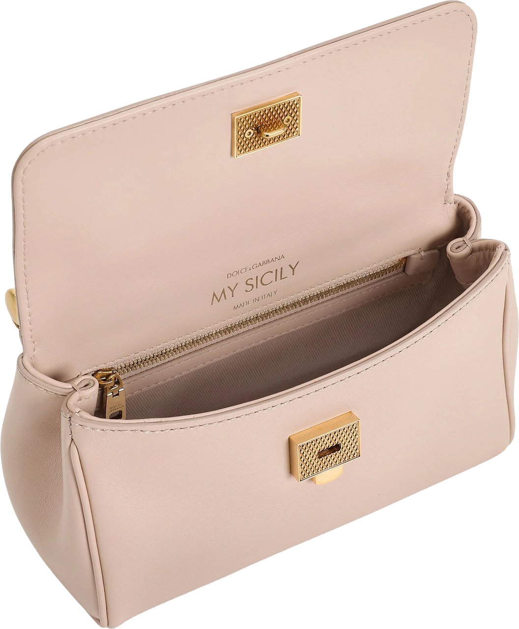 Dolce & Gabbana Neutrals Vit. Plonge Structured Leather Handbag Neutraal