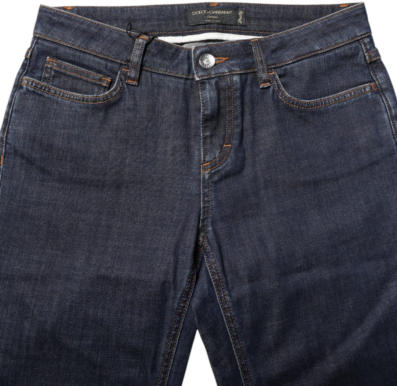 Dolce & Gabbana Blue Skinny Cotton Mid Waisted Denim Jeans Blauw