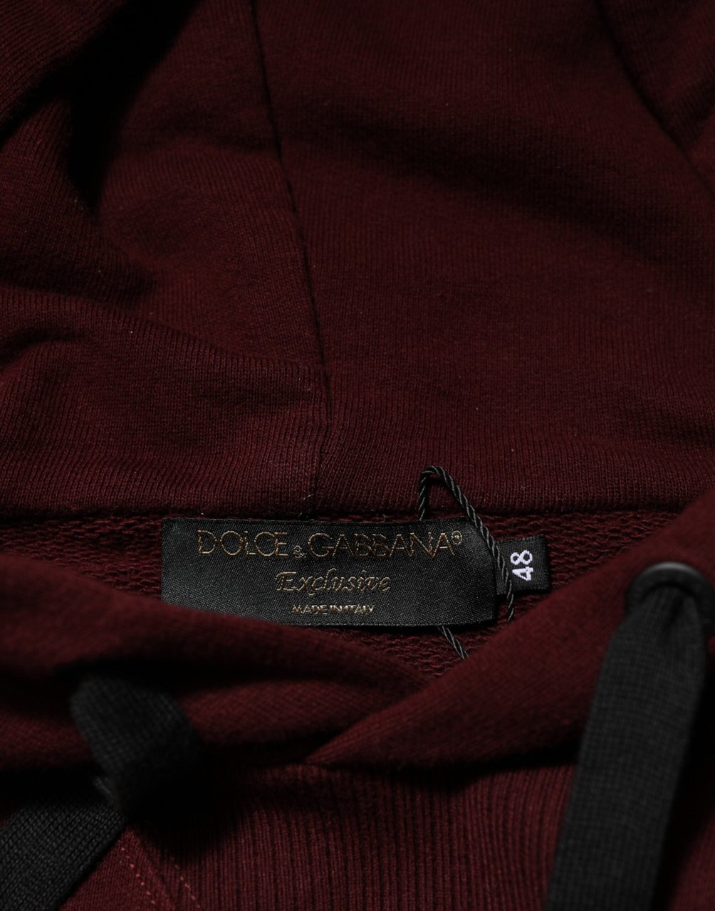 Dolce & Gabbana Burgundy Cotton Plaid Lined Men Hoodie Sweater Maroon